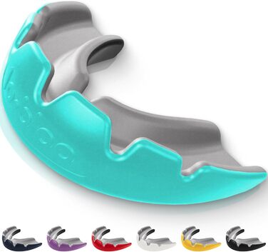 Захист для зубів та рота Lobloo SLICK для контактних видів спорту (MMA, хокей, футбол, регбі), подвійна щільність, універсальний розмір (14+), чорний (Medium 10-13 років, Mint)