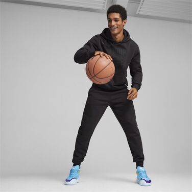 Баскетбольні кросівки PUMA Genetics для чоловіків, білий-електрик лайм, розмір 43 EU / 44.5 EU, блакитний, крижаний блакитний