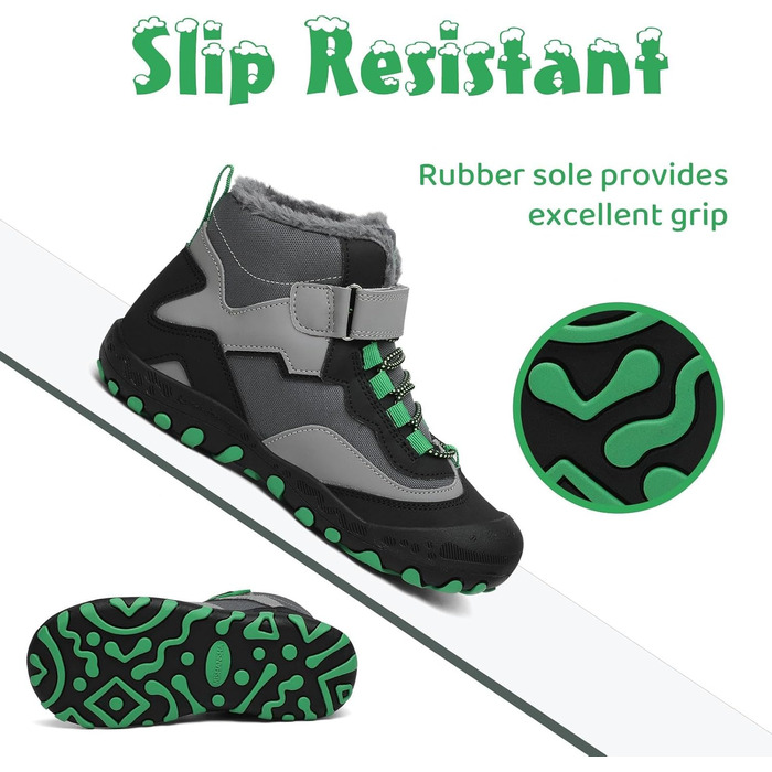 Дитячі зимові черевики Mishansha: теплі, водонепроникні, антиковзаючі, р.24-38 (EU 28), чорні