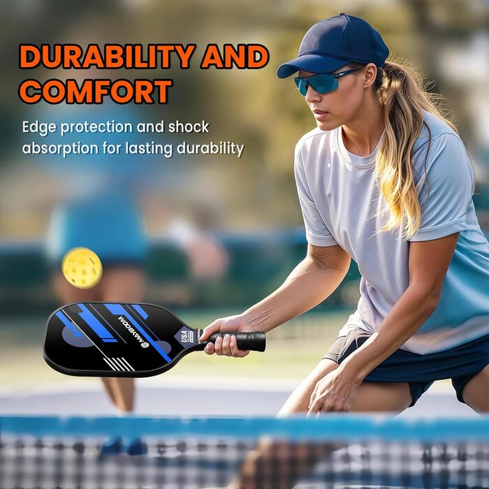 Набір ракет для піклболу Mayboom (2 або 4 шт.) з м'ячами та сумкою, схвалені USAPA, фібергласові ракетки для початківців та професіоналів