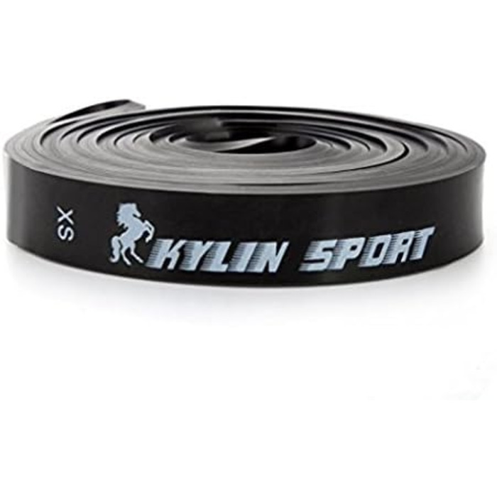 Еластичні фітнес-стрічки KYLIN SPORT для тренувань, йоги, пілатесу та підтягувань, комплект 2 шт. (чорна + фіолетова), підтримка при кросфіті та гімнастиці