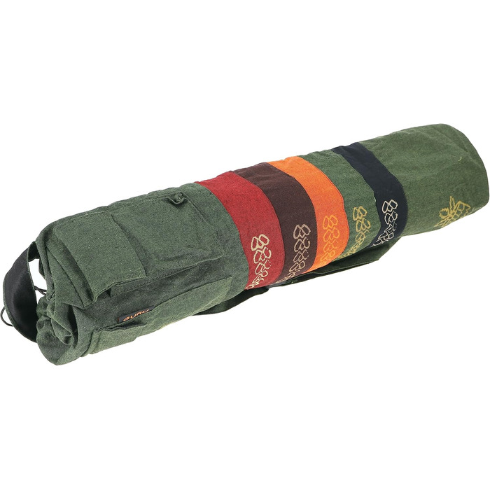 Сумка для йога-мату GURU SHOP Boho, батік, бавовна, зелена, унісекс, 70x23x13 см, з Непалу