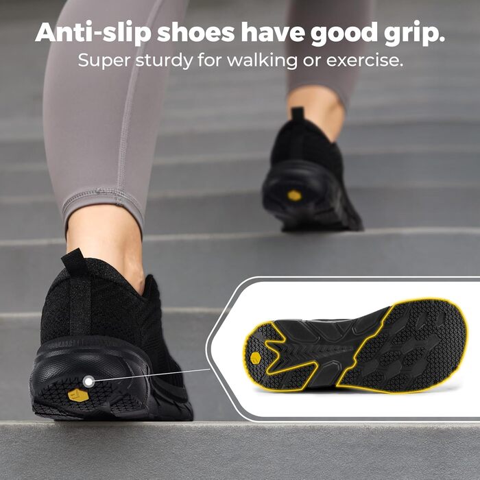 Жіночі кросівки для бігу FitVille з широкою стопою: дихаючі, зручні, спортивні, чорні (40 EU)