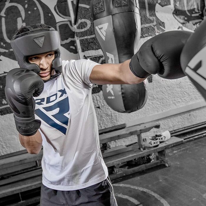 Боксерські рукавички RDX для чоловіків і жінок, Muay Thai, кікбоксинг, тренувальні, шкіра Maya Hide, чорні, для боксу, MMA та єдиноборств