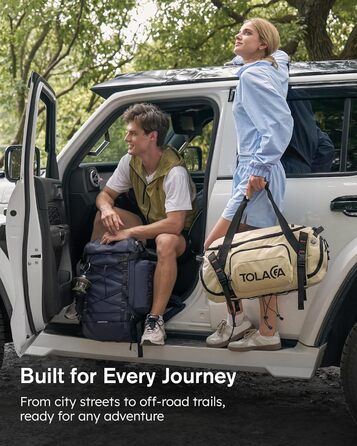 Спортивна сумка-рюкзак Tolaccea для чоловіків та жінок – велика дорожня сумка з відділенням для взуття, мокрою білизною та ноутбуком (15,6') – водонепроникна сумка-мішок для відпочинку, фітнесу, спорту та подорожей (Темно-синій, 40L)