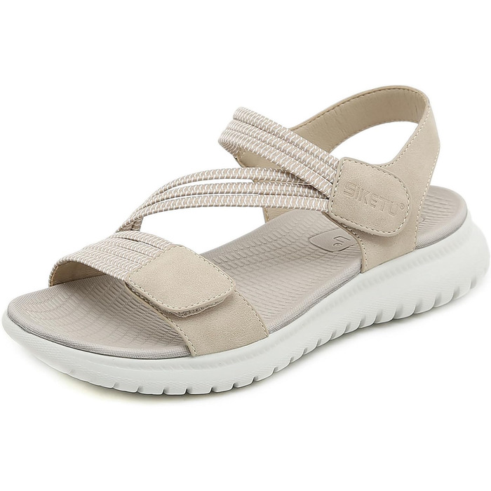Жіночі сандалії літні, туристичні, на платформі, спортивні. Зручні сандалі для прогулянок, пляжу, спорту. Розміри 35-42 EU, колір бежевий. Стиль B