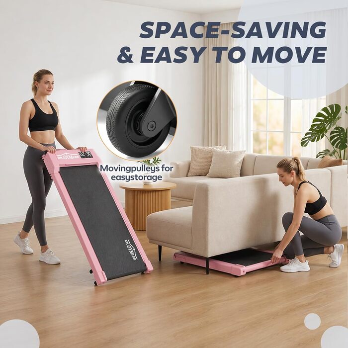 Бігова доріжка Walking Pad для дому з тихим двигуном, LED-дисплеєм та компактним дизайном для ходьби та бігу, посилена конструкція