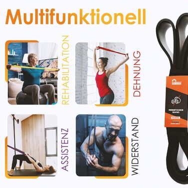 Набір еластичних стрічок для фітнесу Majestic Sport (4 шт.): жовтий, червоний, фіолетовий, чорний