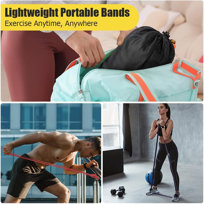 Набір еластичних стрічок Flintronic для фітнесу та йоги, 4 шт.