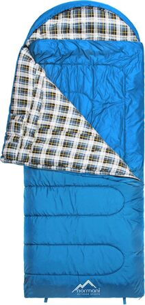 Сплячий мішок Normani Antarctica 4-в-1 для екстремальних умов, 220x90 см, Nylon Rip-Stop, Hollow Fiber 500+250 г/м², блакитний, ліворуч