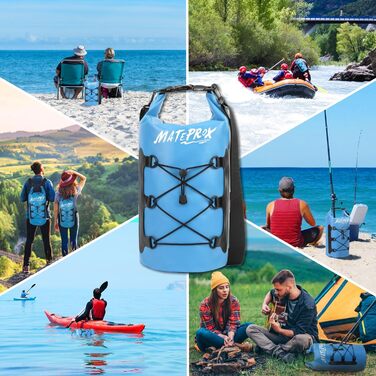 Водонепроникний мішок Dry Bag Mateprox 5L/10L з ролвертилом: для плавання, кемпінгу та активного відпочинку (Блакитний, 10L)