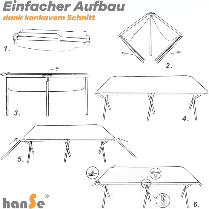 Намет-ліжко HanSe XL для кемпінгу, 192x64x42 см, блакитний, до 150 кг