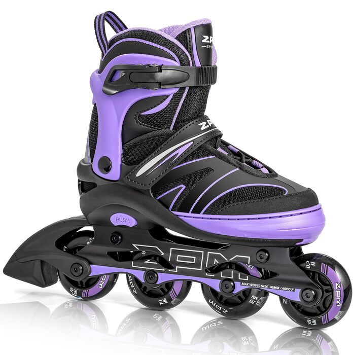 Дитячі ролики 2PM SPORTS з регулюванням розміру для дівчаток та хлопчиків, ролери з колесами 82A PU, фіолетовий, розмір EU 34-37