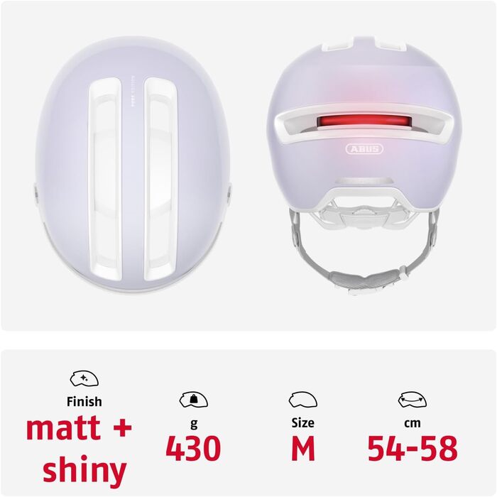 Велошолом ABUS Stadthelm HUD-Y ACE з візором і LED-підсвіткою для чоловіків і жінок, магнітний, акумуляторний ліхтар