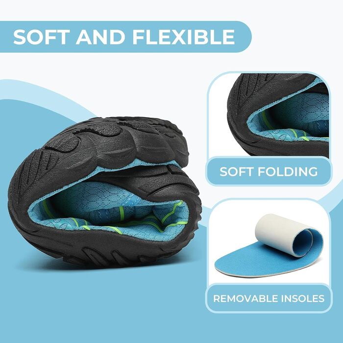 Шкарпетки-сланці Mishansha для плавання та відпочинку на пляжі, дихаюча сітка, швидко сохнуть, розмір 36-46, блакитний