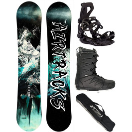 Чоловічий комплект для сноуборду Airtracks: сноуборд Under Flat Zero Rocker Wide 159 см, кріплення Master, черевики Star Black 47, сумка для сноуборду
