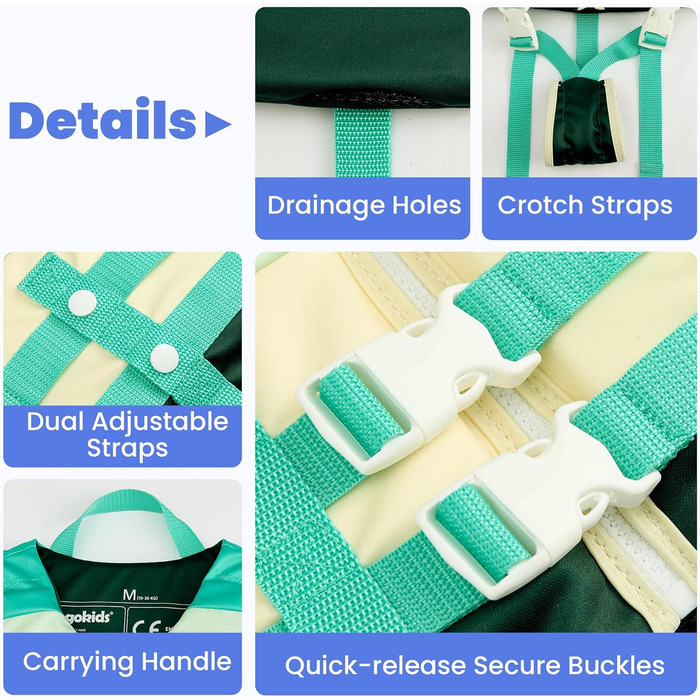 Дитяча жилетка для плавання Gogokids, рожева, для хлопчиків, 1-9 років