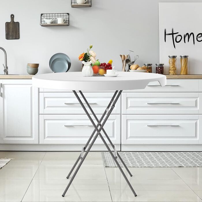 Складний квадратний стіл HollyHOME 87 см: для кемпінгу, саду, балкону, кухні, BBQ, вечірок. Сірий