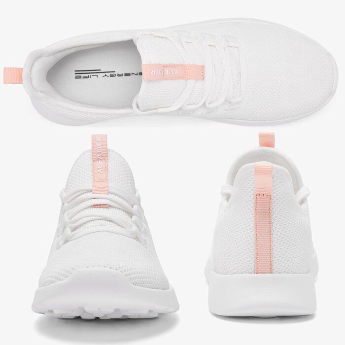 Жіночі кросівки ALEADER Energycloud для прогулянок, ходьби та легкого бігу – легкі сліпони, білий, рожевий, розмір 39 EU