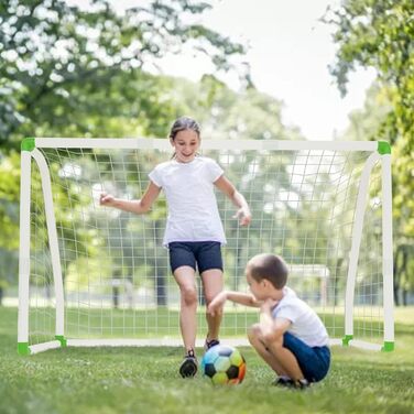 Футбольні ворота YRHome PVC 245x155 см для дітей, саду та пляжу – стійкі до будь-якої погоди, з сіткою, для парку, ігрового майданчика, тренувань, двору