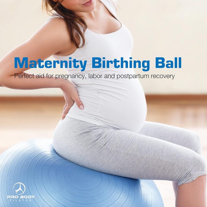 Піляболь для фітнесу та йоги ProBody Pilates Ball (65 см) - фітнес м'яч для тренувань, фізіотерапії та вагітності