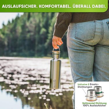 Термос-пляшка з нержавіючої сталі Premium 750 мл з щіткою з натуральної щетини | Ізольована, не протікає, для спорту та відпочинку | Без BPA, срібляста