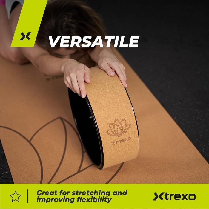 Йога-кілочок XTREXO Naturkork 32 см - коричневий, з екологічного корку, з пінополіуретаном, для розтяжки