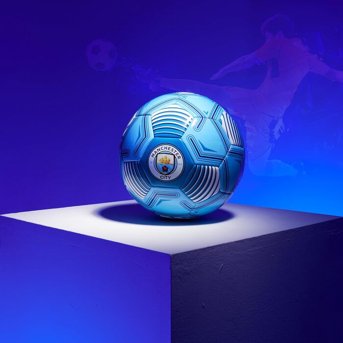 М'яч для футболу Manchester City FC, ліцензійний, розмір 3, 4 або 5 - подарунок для фанатів, блакитний