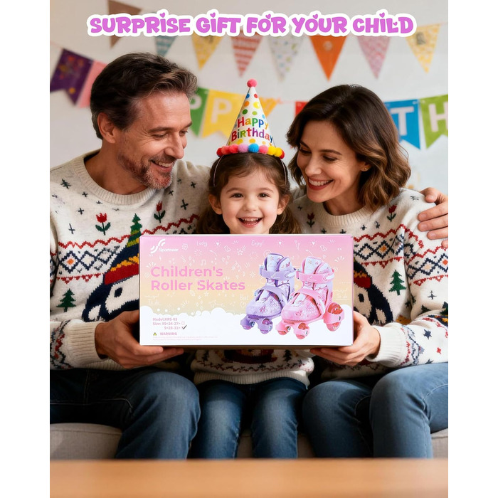 Ролики для дітей регульовані, рожеві, 24-31 розмір, для дівчаток, для занять в приміщенні та на вулиці, S(EU 28-31)