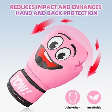 Дитячі боксерські рукавички, 4oz - для спарингу, тренувань, MMA, Муай Тай, кікбоксингу та бойових мистецтв (Рожеві)