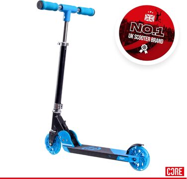 Самокат дитячий складаний CORE Kids Foldy Junior Black/Blue з LED колесами