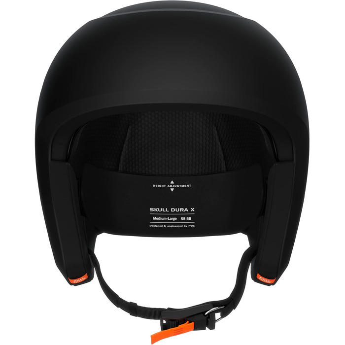 Шолом для гірських лиж POC Skull Dura X MIPS з системою Race Lock, надійний захист для змагань, матовий чорний, розмір M-L (55-58 см)