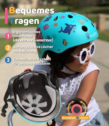 Дитячий велосипедний шолом Simply Kids з DIY-наклейками, сертифікований CPSC та CE, для скейтборду, самокату, велосипеда, розмір 46-52/52-58 см, для хлопчиків і дівчаток від 2 років