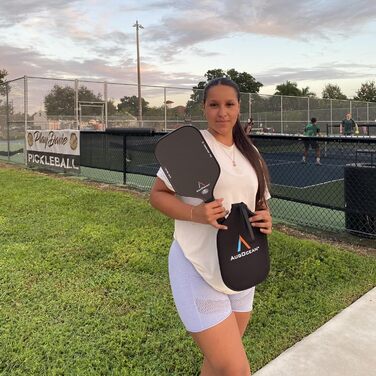 Плескальний ракетковий набір для піклболу, 2025, вуглецеве волокно, 3K, поверхня з високою зернистістю та обертанням, T700SC, схвалено USAPA (Чорний, 16 мм)