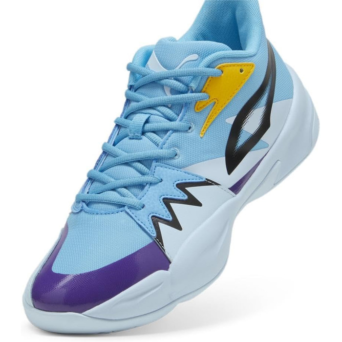 Баскетбольні кросівки PUMA Genetics для чоловіків, білий-електрик лайм, розмір 43 EU / 44.5 EU, блакитний, крижаний блакитний