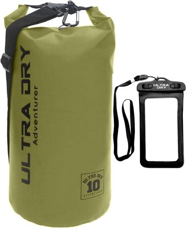 Водонепроникна сумка Ultra Dry Adventurer 5L: містка та зручна для каякінгу, риболовлі, кемпінгу (зелена)