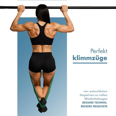 Набір еластичних стрічок для фітнесу Portentum – стрічки опору різних рівнів, ручки, фіксатори для дверей, захисні чохли та сумка – обладнання для дому, чоловіків та жінок – тренування м'язів, кросфіт, йога