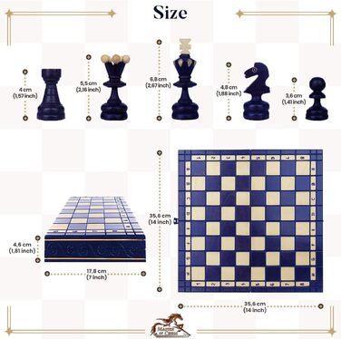 Шахова дошка дерев'яна преміум Master of Chess 35 см, зелена, складана, з фігурами, ручна робота, класичний шаховий набір