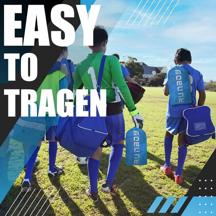 Ворота для футболу RUNBOW для дітей, портативні, для двору, дитяче тренування, з сумкою, 2.7 x 1.5 м (Сіро-блакитний)