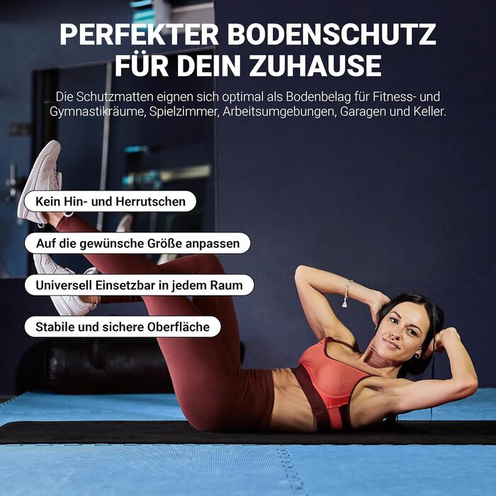 Набір захисних килимків для підлоги MSPORTS Premium (8 шт, 3.2 м²) – протиковзні пазл-мати для йоги, фітнесу та домашнього спортзалу, королівський синій