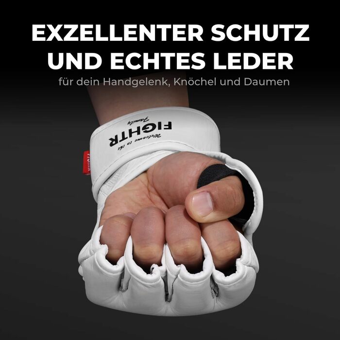 Преміальні шкіряні рукавички Fightr Pro для MMA, кікбоксингу, муай-тай, спарингів та тренувань – чоловічі та жіночі, чорні, розмір M, з сумкою