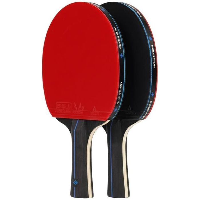 Набір для пінг-понгу Scorpion: 2 або 4 ракетки, м'ячі, кейс. Професійний, 5-шаровий дерев'яний блат, для гри в приміщенні та на вулиці