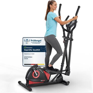 Еліптичний тренажер Sportstech CX608 для дому: тихий, з 8 рівнями опору, LCD-дисплеєм, Bluetooth та датчиком пульсу (до 120 кг)