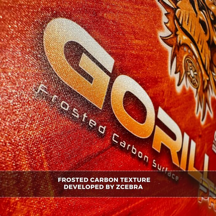 Піклбол ракетка ZCEBRA Gorilla Pro Orange, графіт-карбон, 16 мм, поліпропілен, текстурована, з чохлом