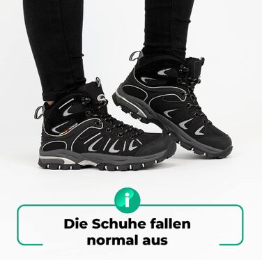 Черевики для трекінгу жіночі та чоловічі, теплі, з підкладкою, 36 EU, чорно-сірий