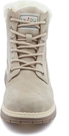 Черевики для ходьби ANJOUFEMME для жінок, зимові черевики, водонепроникні та теплі, для активного відпочинку, трекінгу та зимової ходьби, 40 EU, колір: сірий з хутром