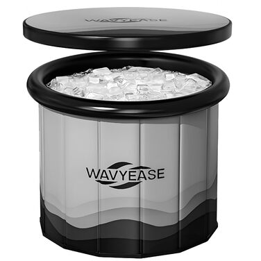 Зручна складана ванна для крижаних ванн | Ø80 x 75 см | Для спортсменів та дорослих | Ізольована крижана ванна (Сірий)