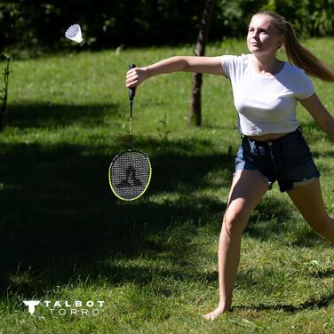 Набір для бадмінтону Talbot Torro Magic Night: 2 ракетки, 2 світлодіодні волани для гри вночі, у якісній сумці