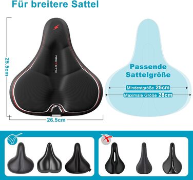 Покриття на велосипедний сідло з двошаровою піною Memory Foam, ергономічне крісло для велосипеда, для жінок та чоловіків. Підходить для більшості велосипедів. Перед покупкою виміряйте сідло. YG57