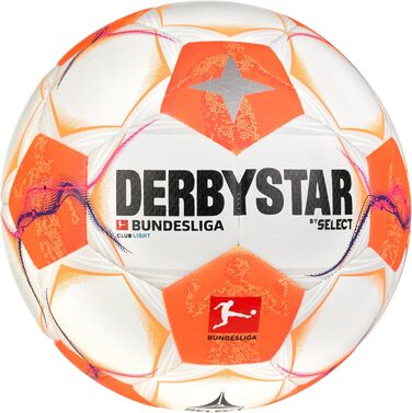 Футбольний м’яч Derbystar Bundesliga Club Light V24, розмір 4, біло-оранжево-рожевий, для юніорів, унісекс